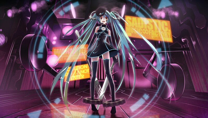 Miku in a music factory