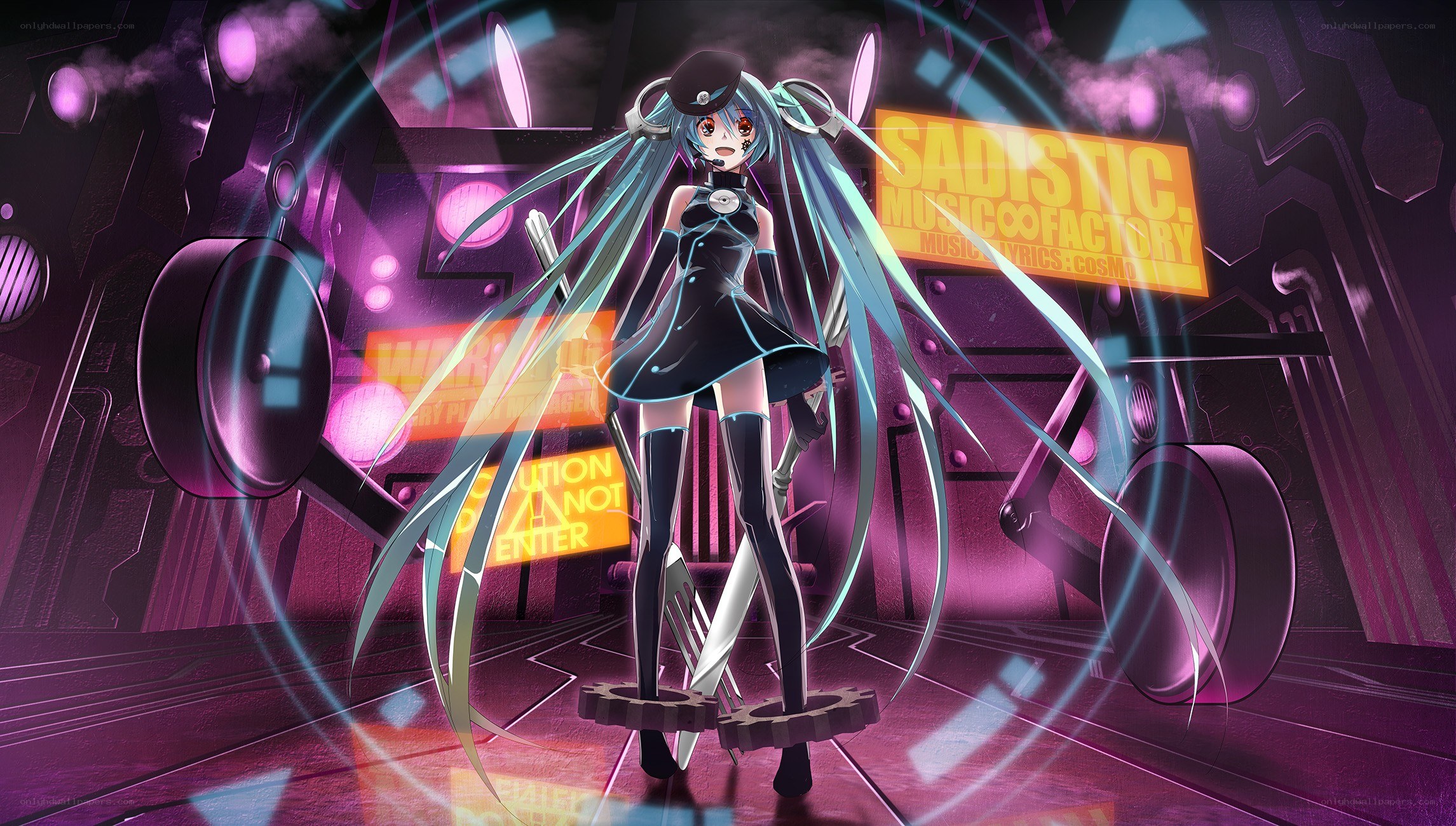 Miku in a music factory
