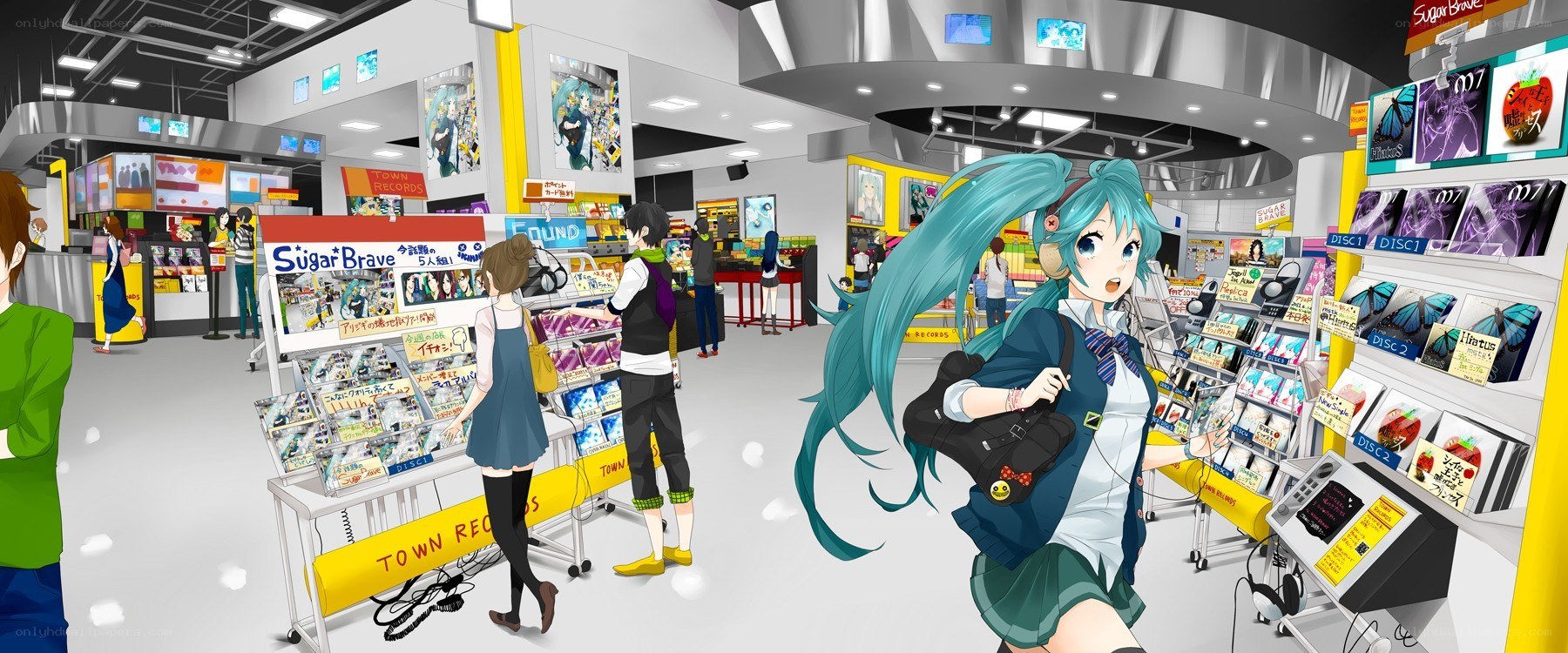Miku in a music store