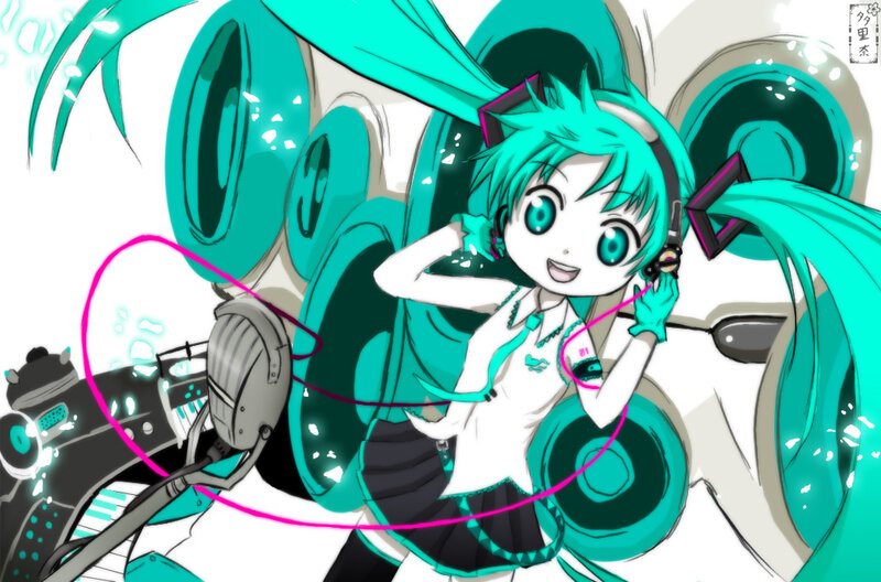 Miku in a music studio