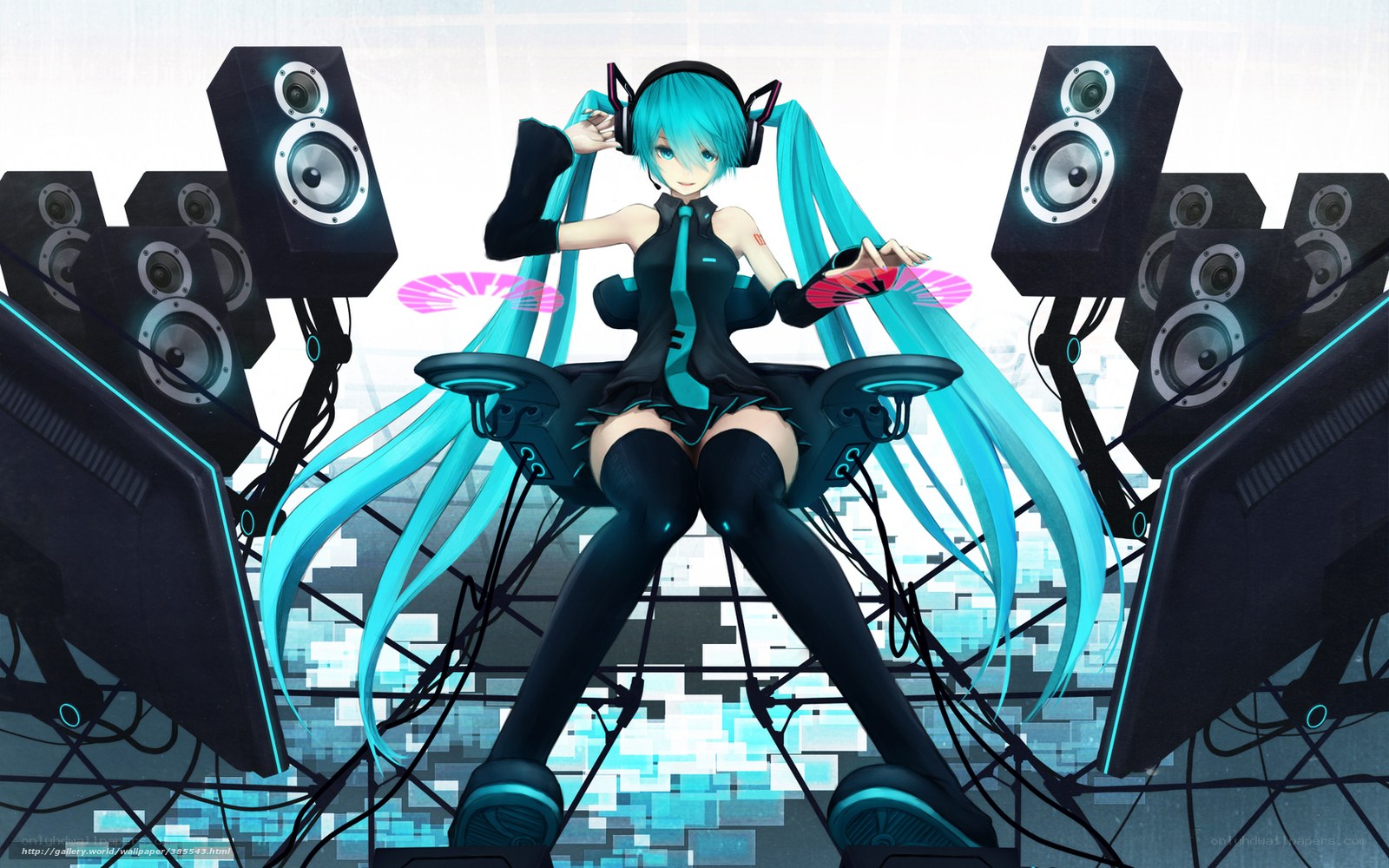Miku in a music studio