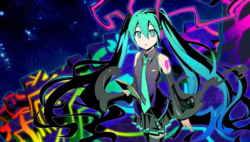 Miku in a neon space