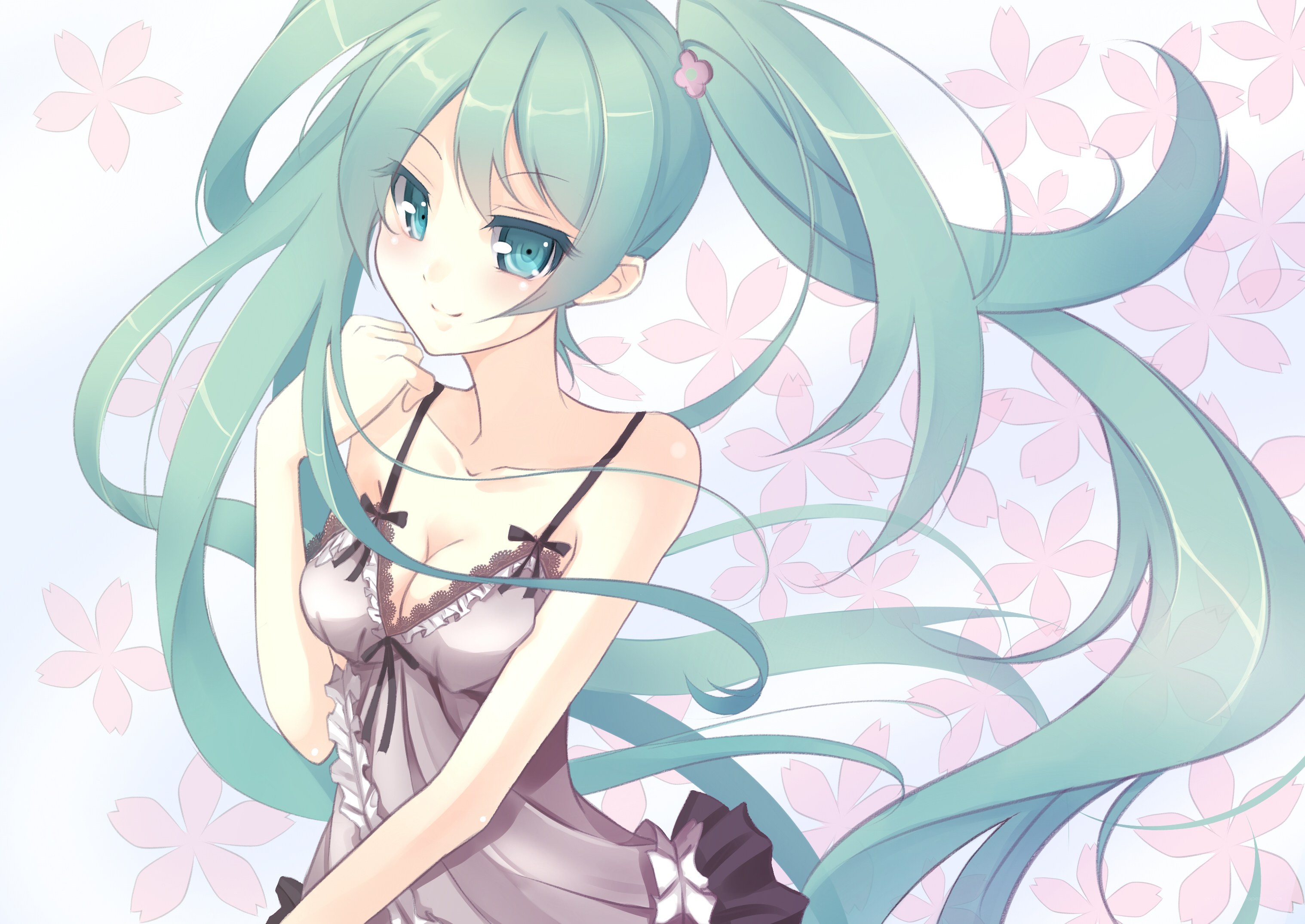 Miku in a nightgown