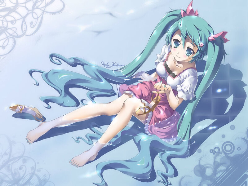 Miku in a pink dress