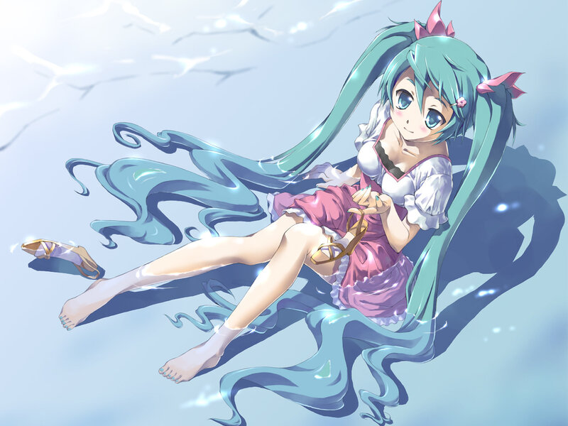 Miku in a pink dress
