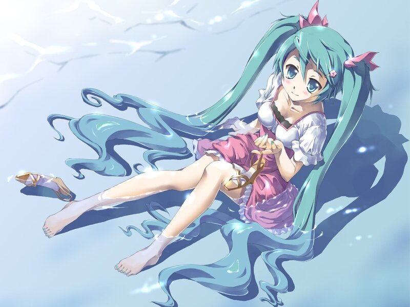 Miku in a pink dress