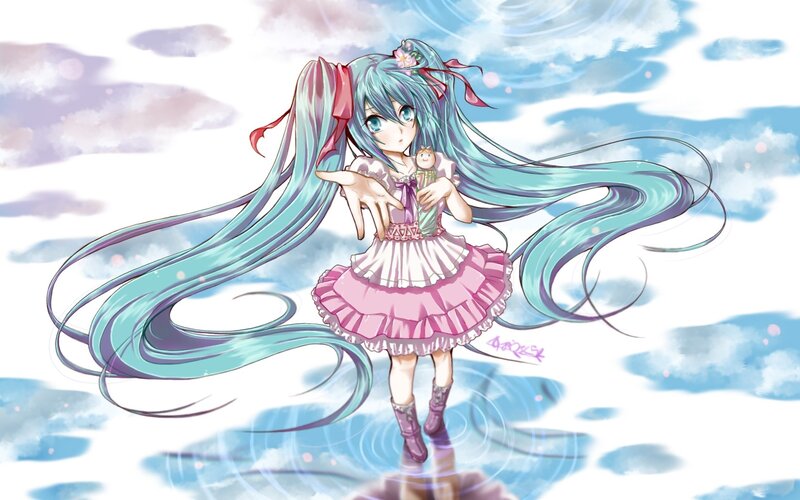 Miku in a pink dress