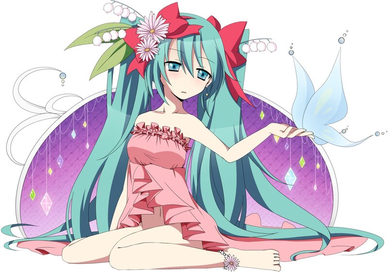 Miku in a pink dress