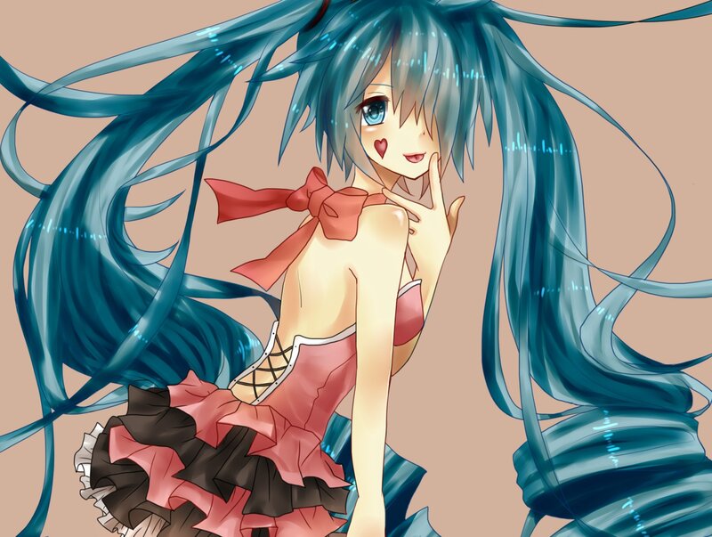 Miku in a pink dress