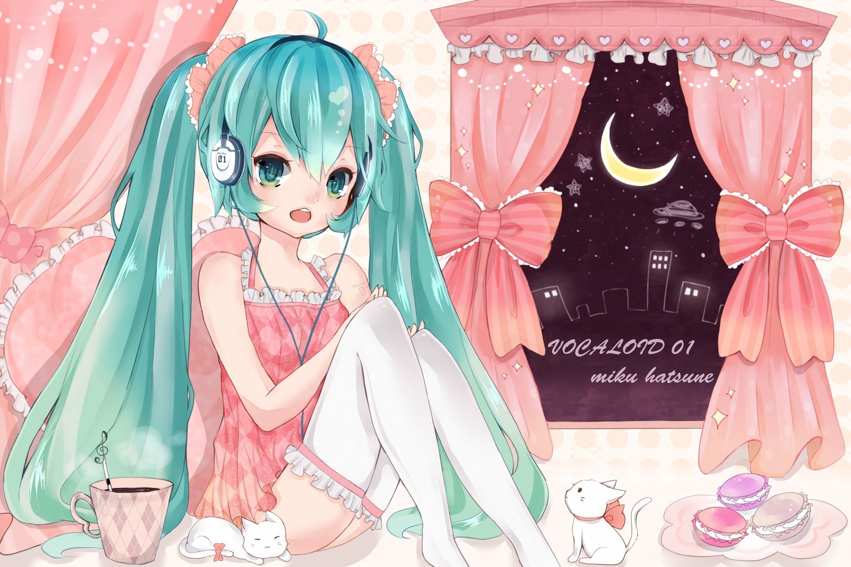 Miku in a pink room