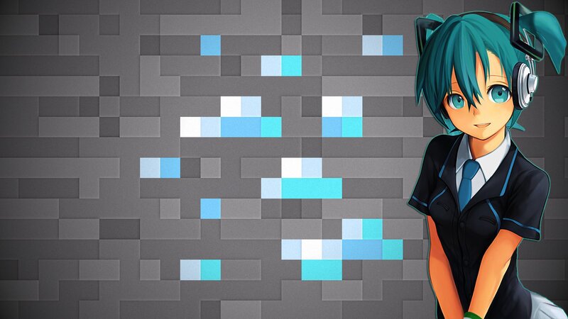 Miku in a pixel art background