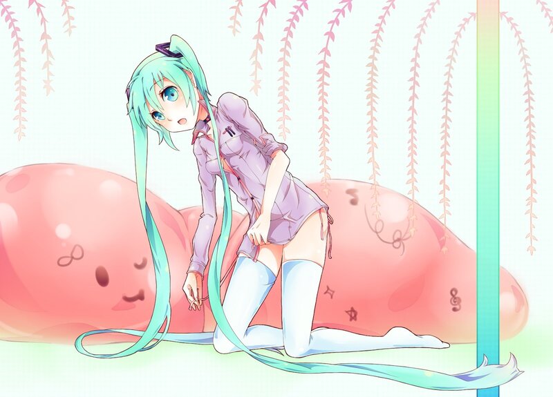 Miku in a purple dress