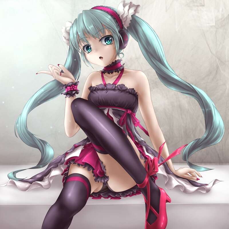 Miku in a purple dress
