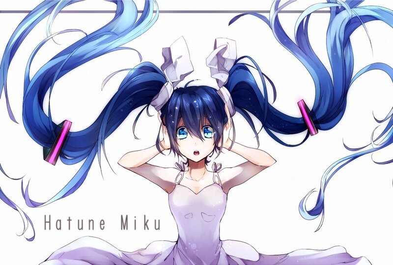 Miku in a purple dress