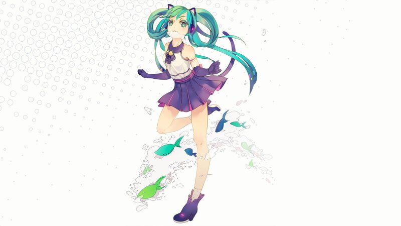 Miku in a purple outfit