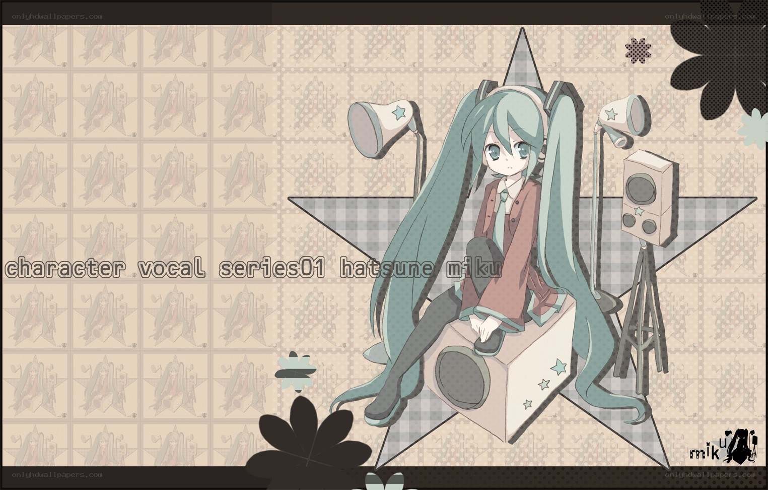 Miku in a recording studio