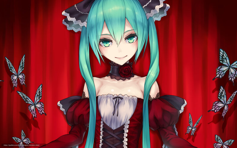 Miku in a red dress
