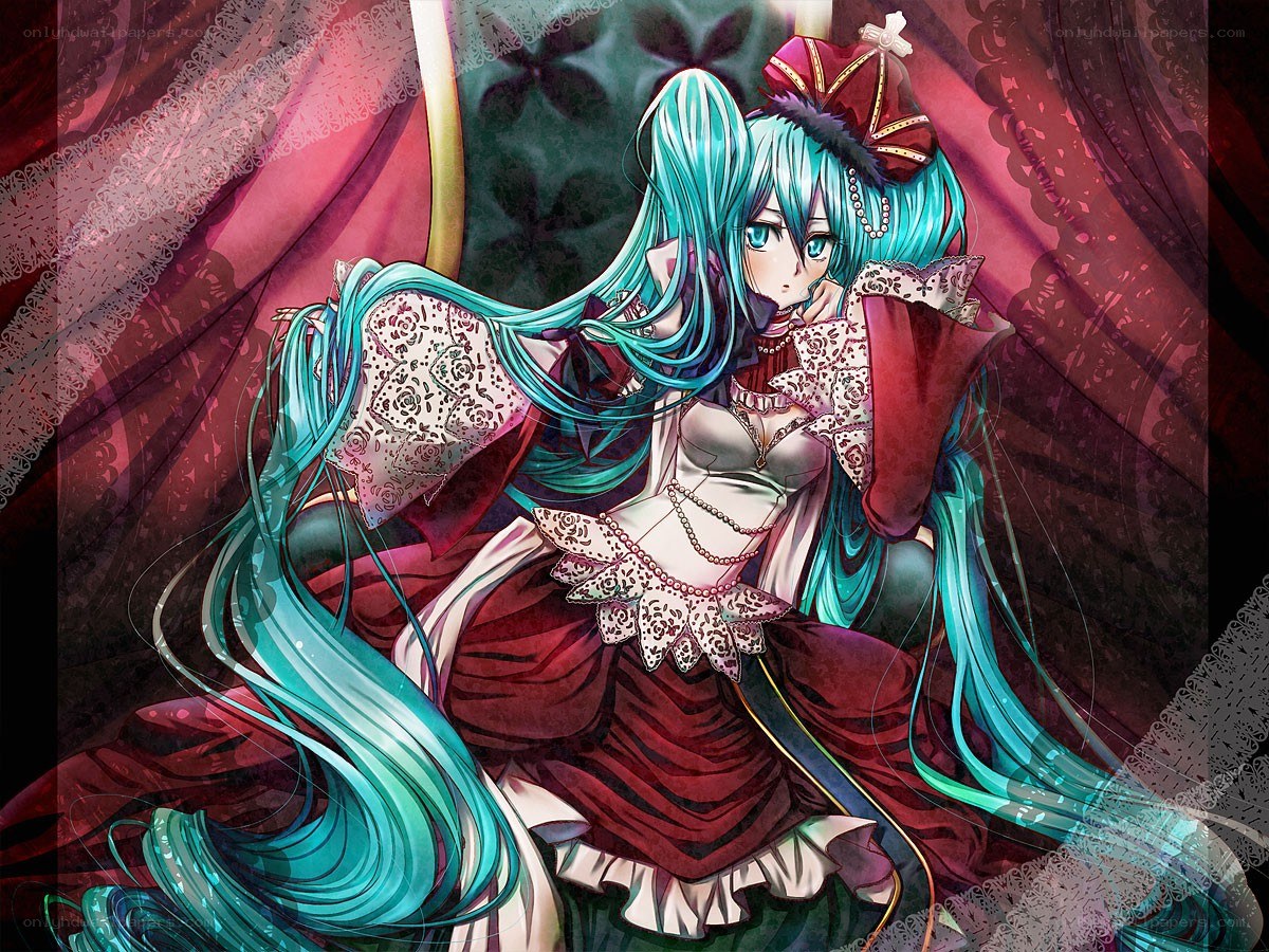 Miku in a red dress