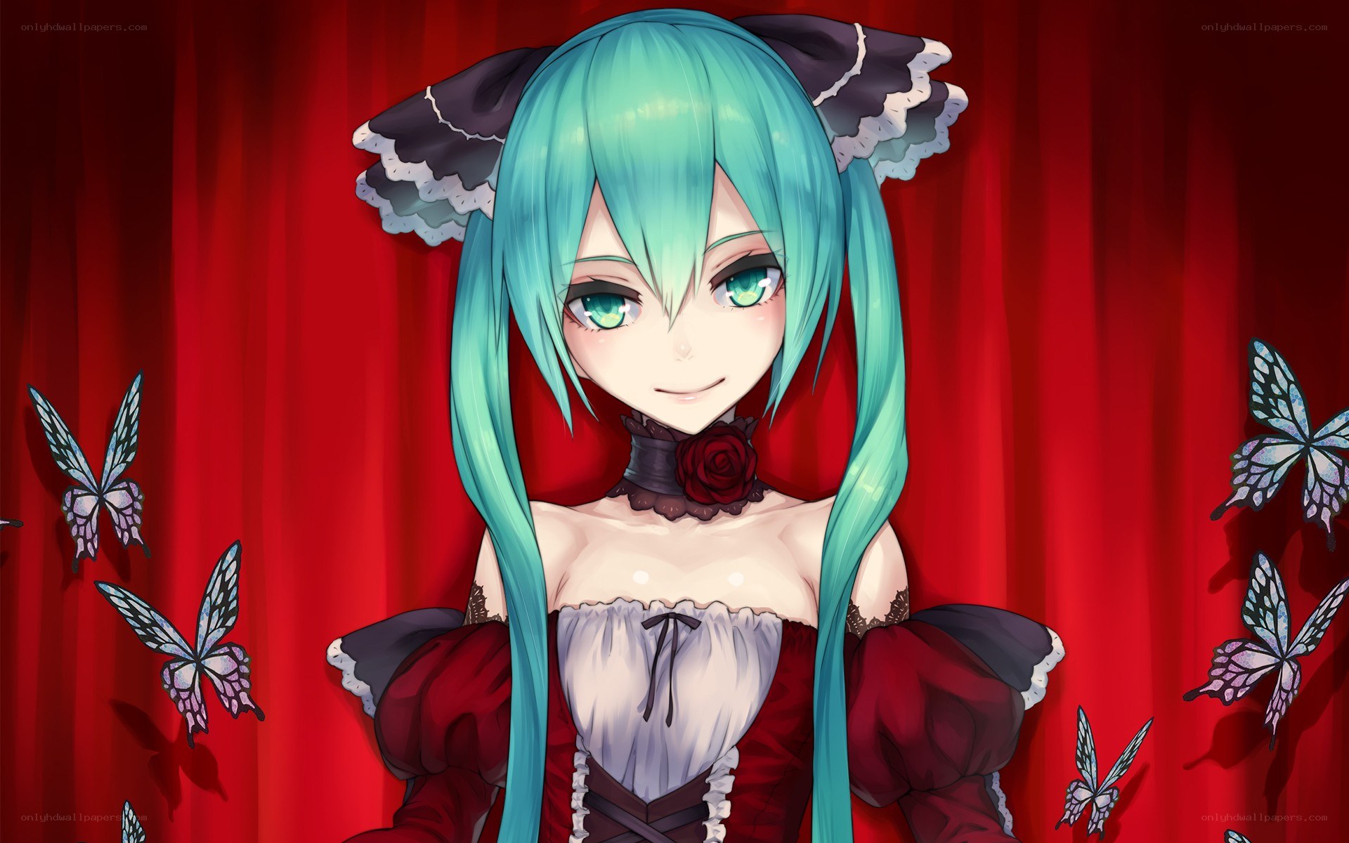 Miku in a red dress