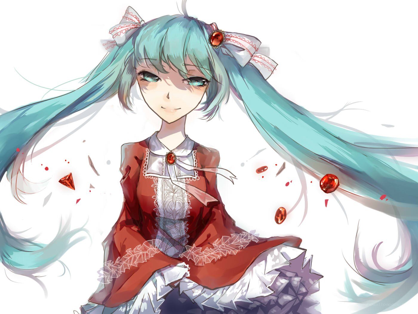 Miku in a red dress