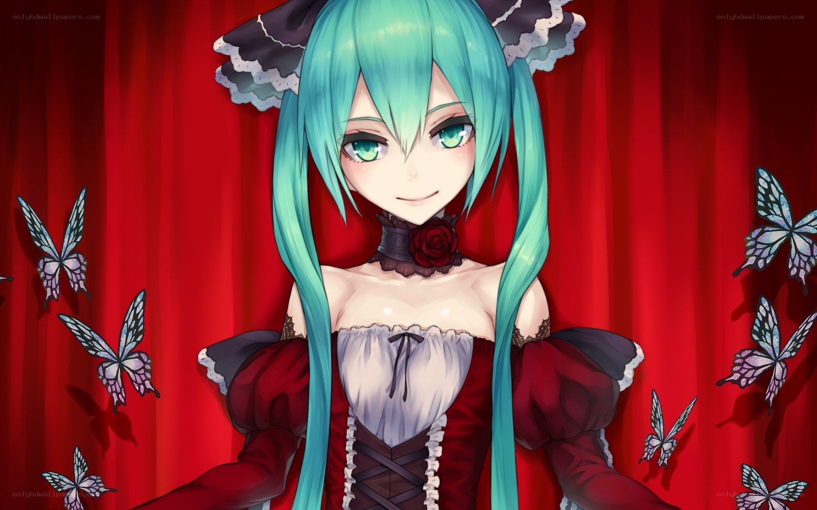 Miku in a red dress