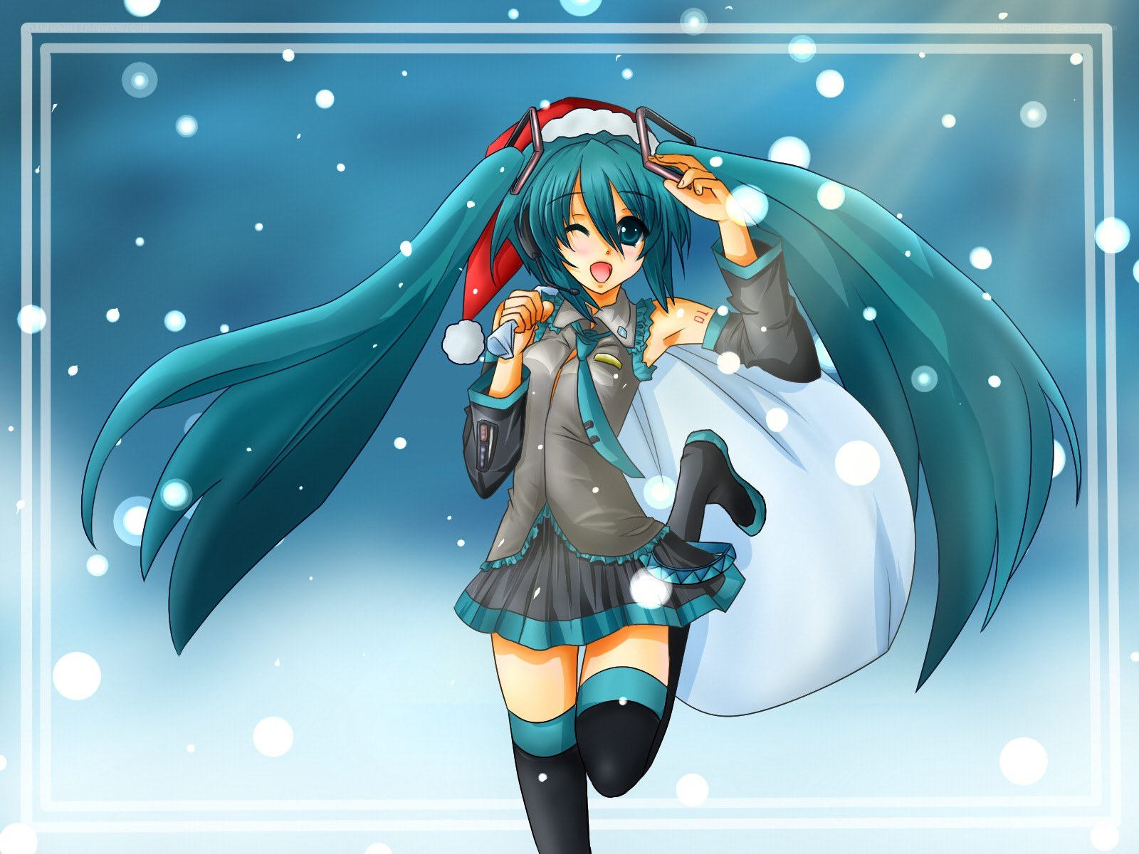Miku in a Santa hat