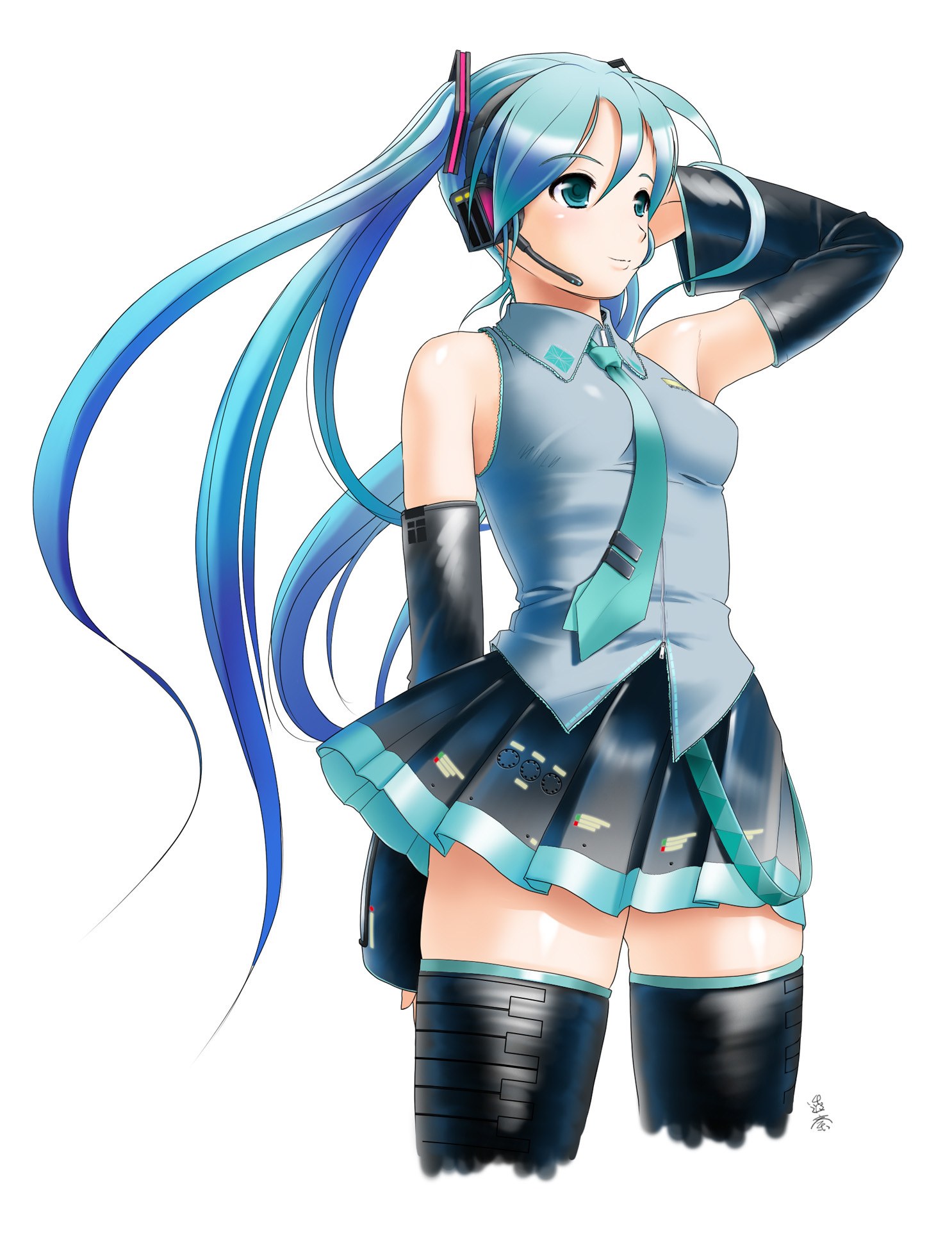 Miku in a school outfit