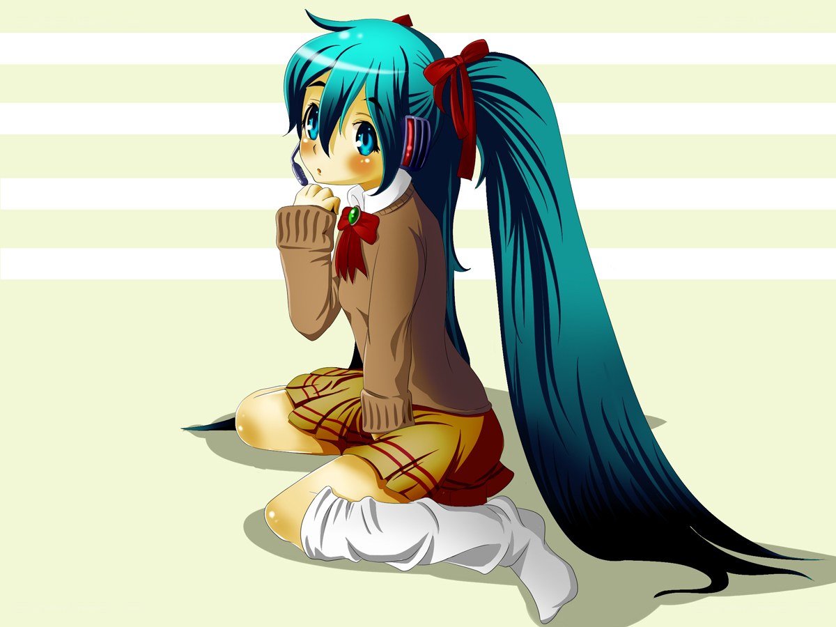Miku in a school outfit
