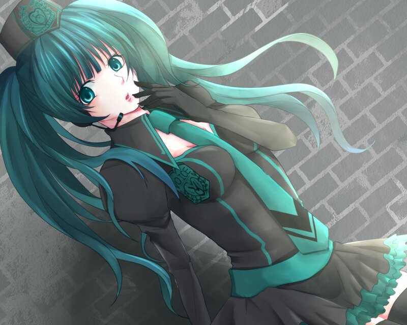 Miku in a school uniform