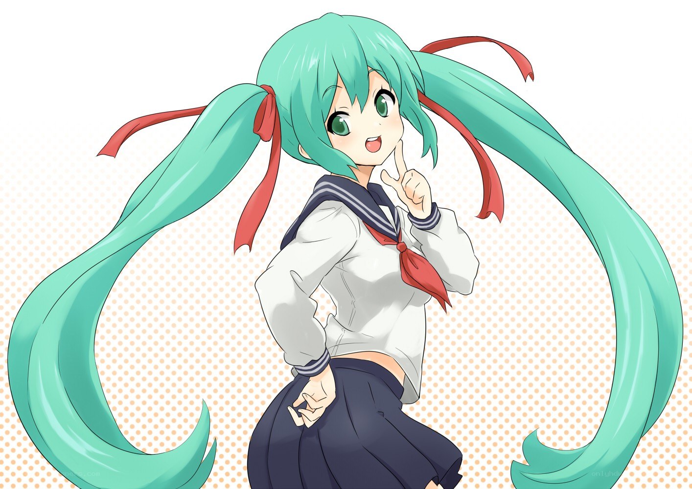 Miku in a school uniform
