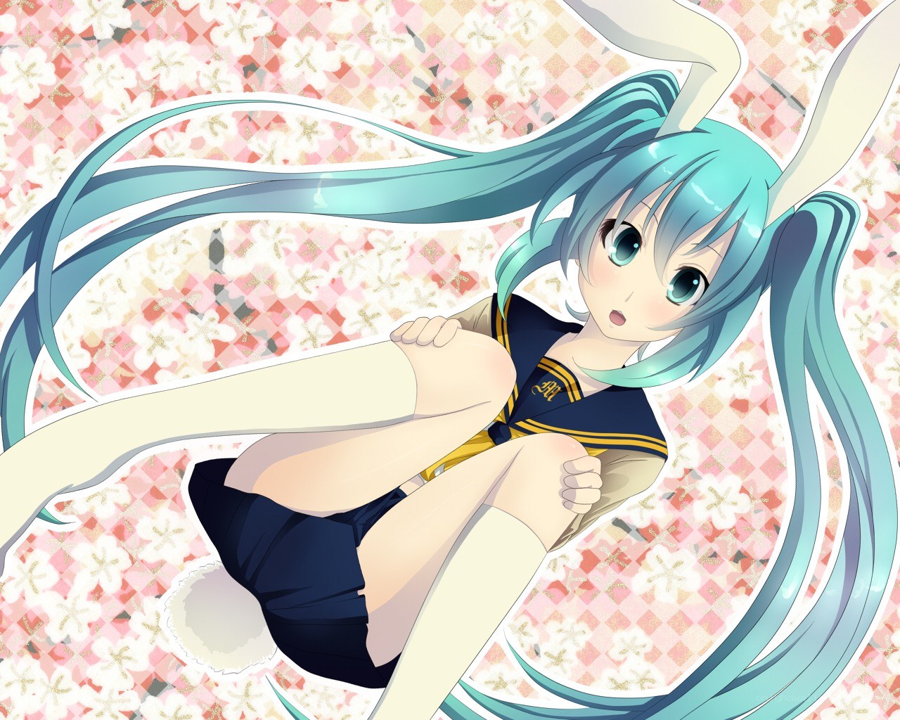 Miku in a school uniform