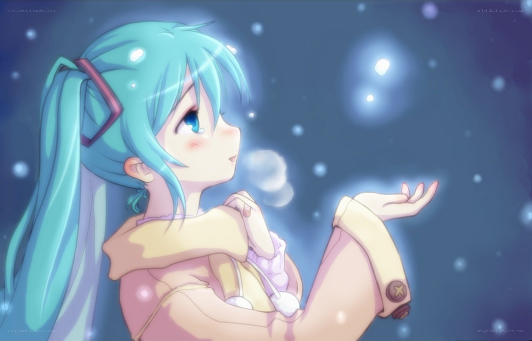 Miku in a snowy night