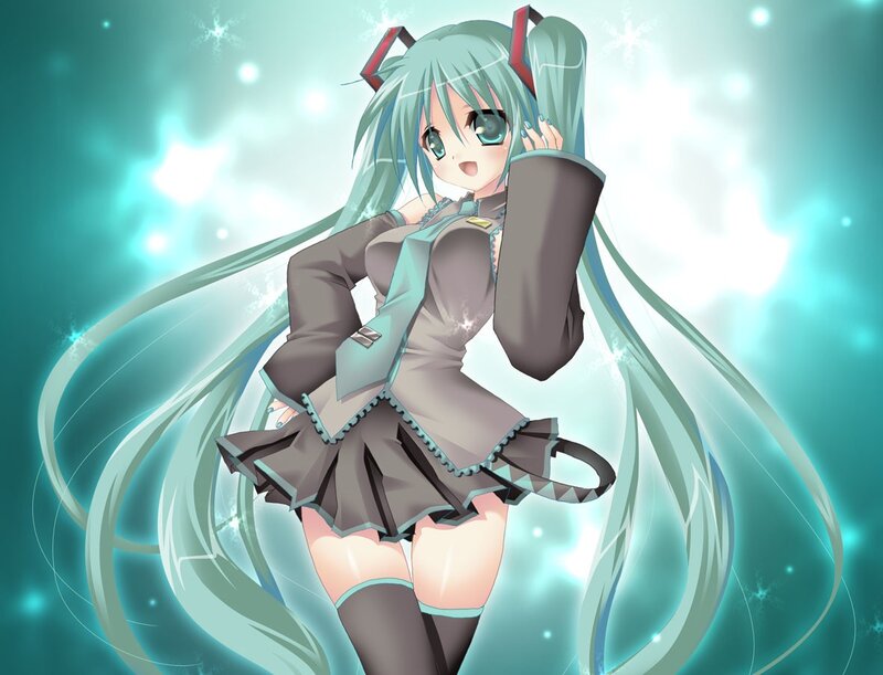 Miku in a sparkling outfit