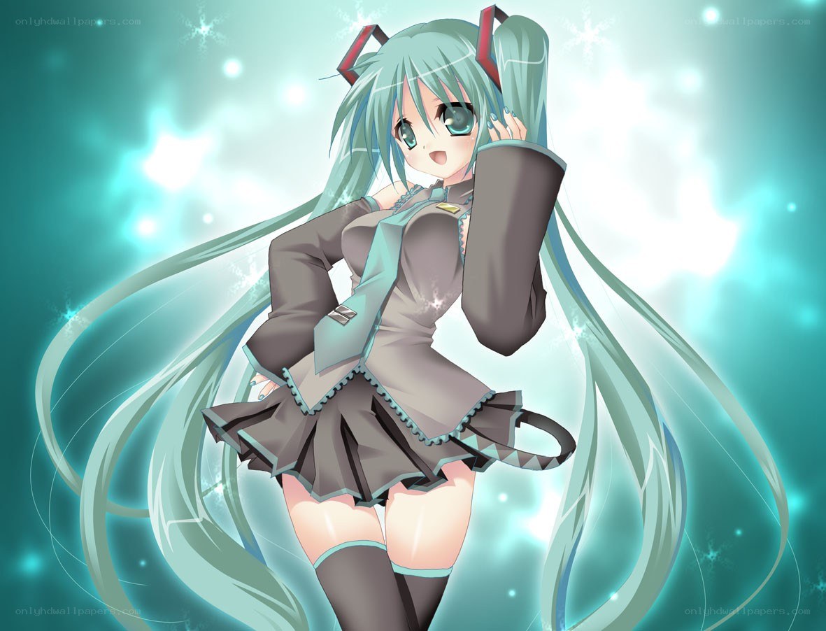 Miku in a sparkling outfit