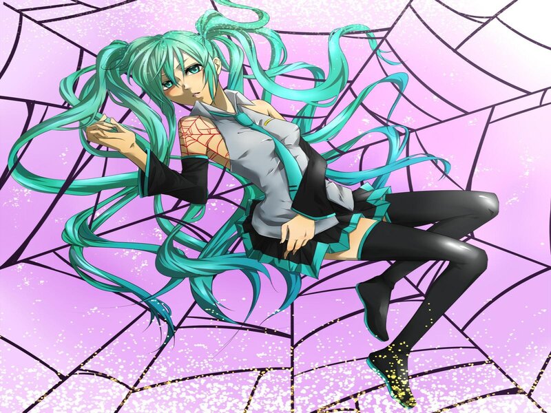Miku in a spider web