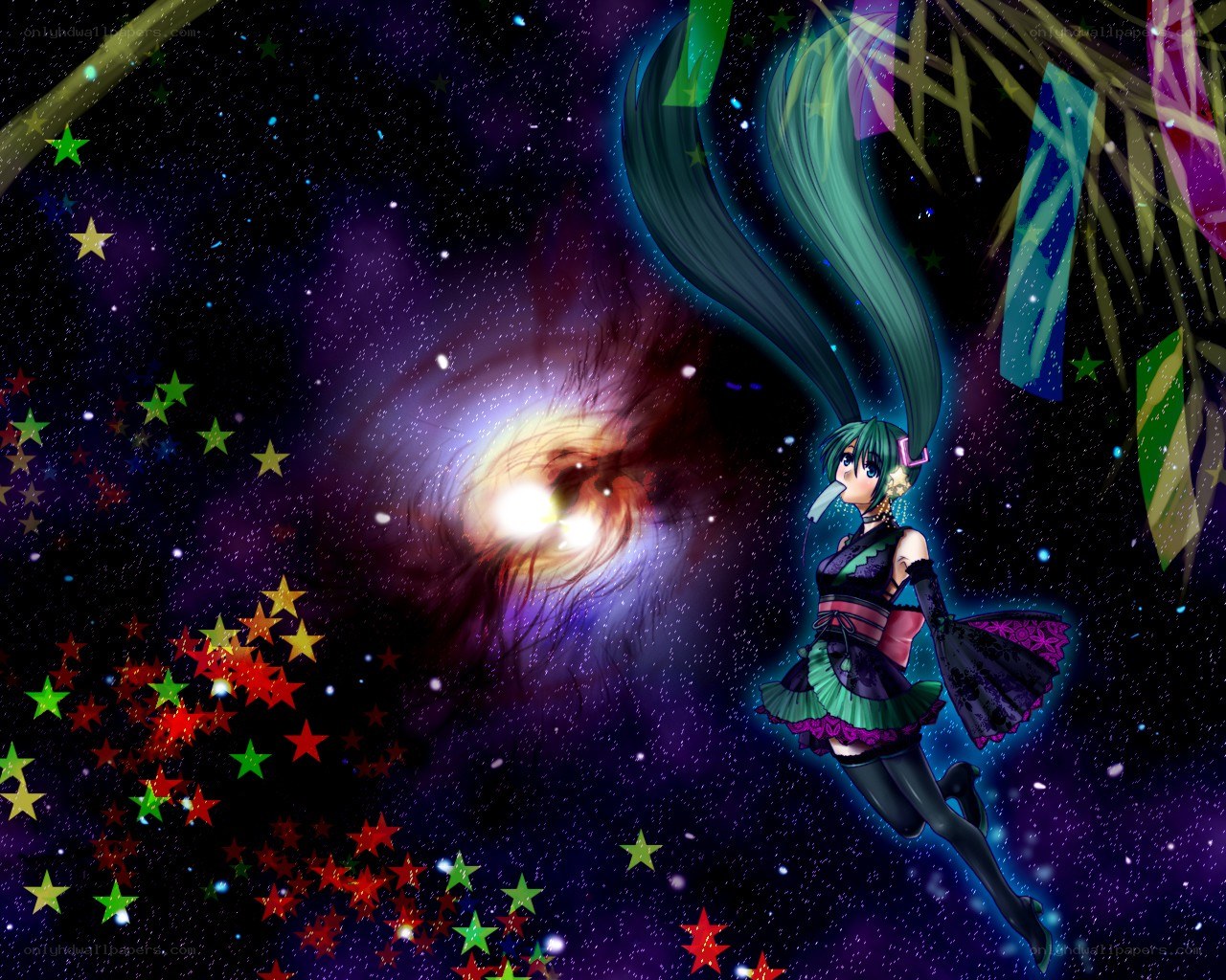 Miku in a starry galaxy