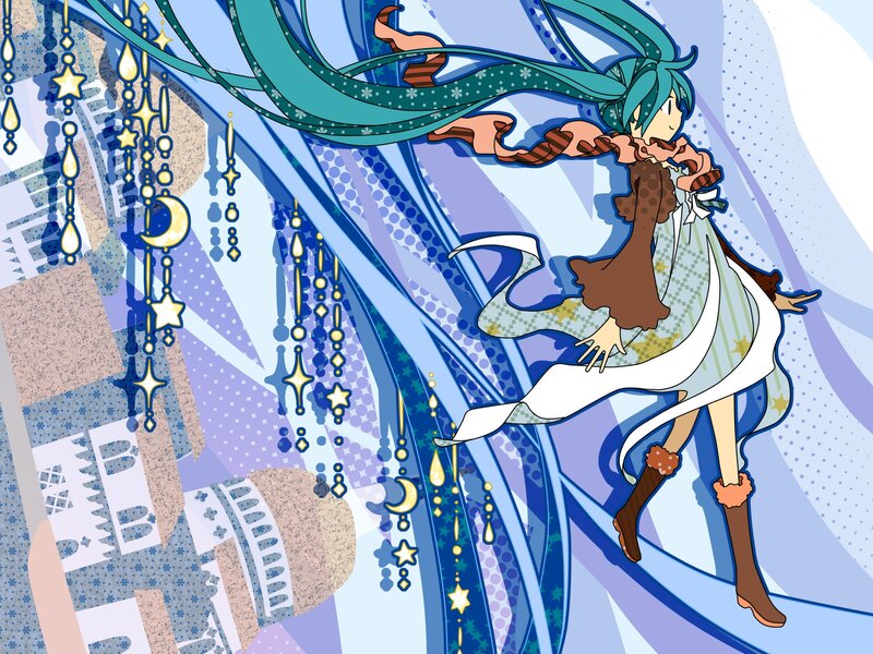 Miku in a starry night