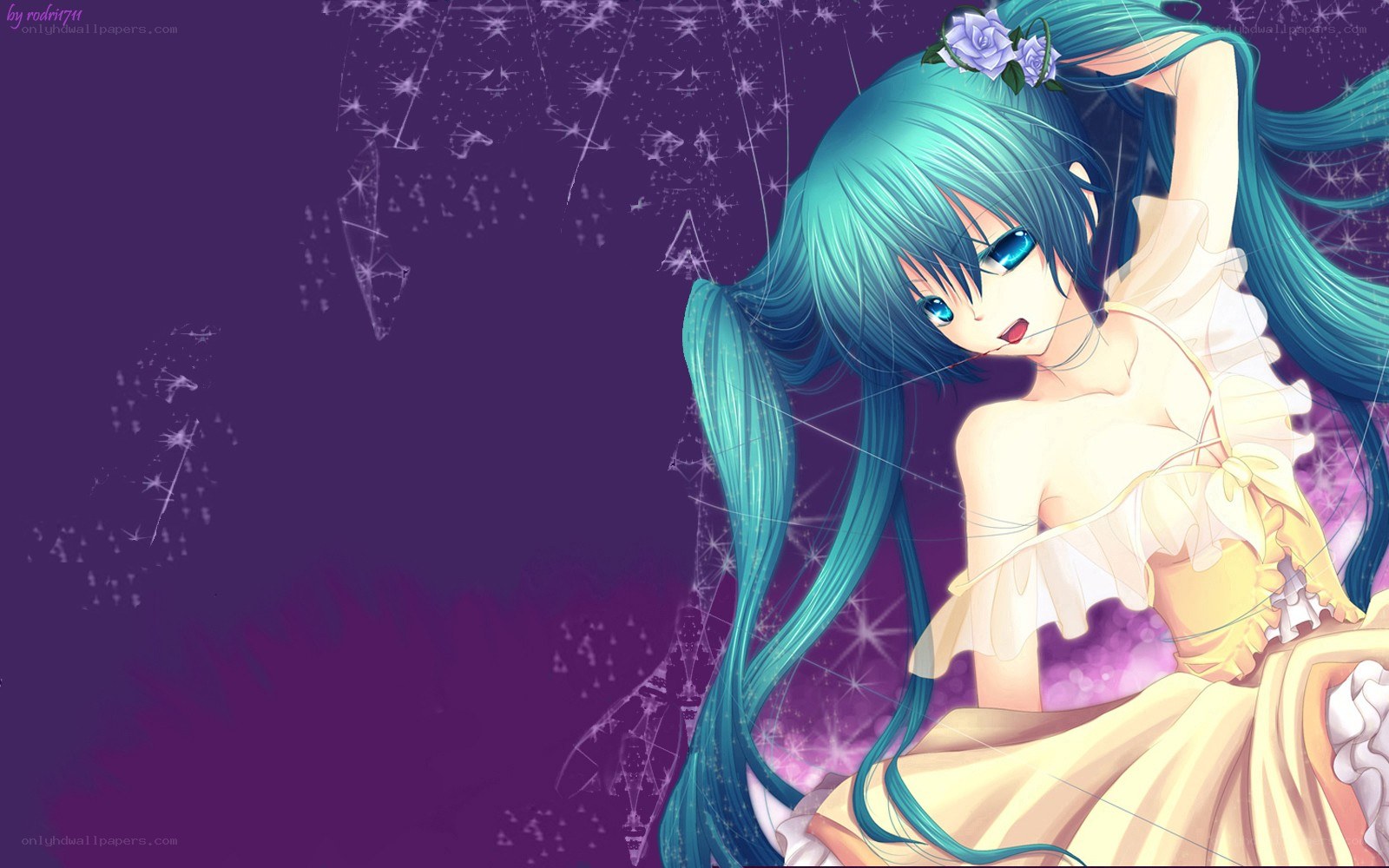Miku in a starry night