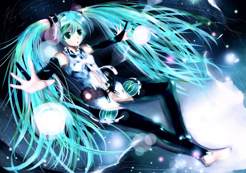 Miku in a starry night