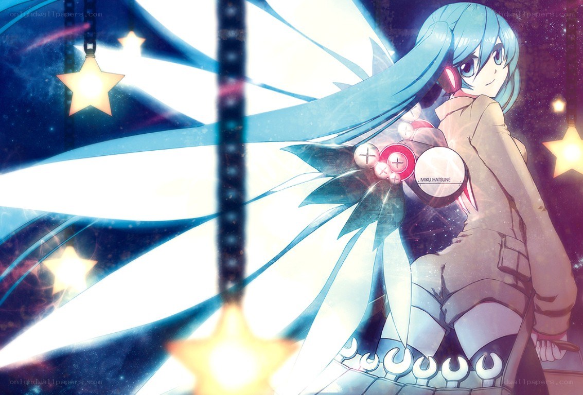 Miku in a starry night
