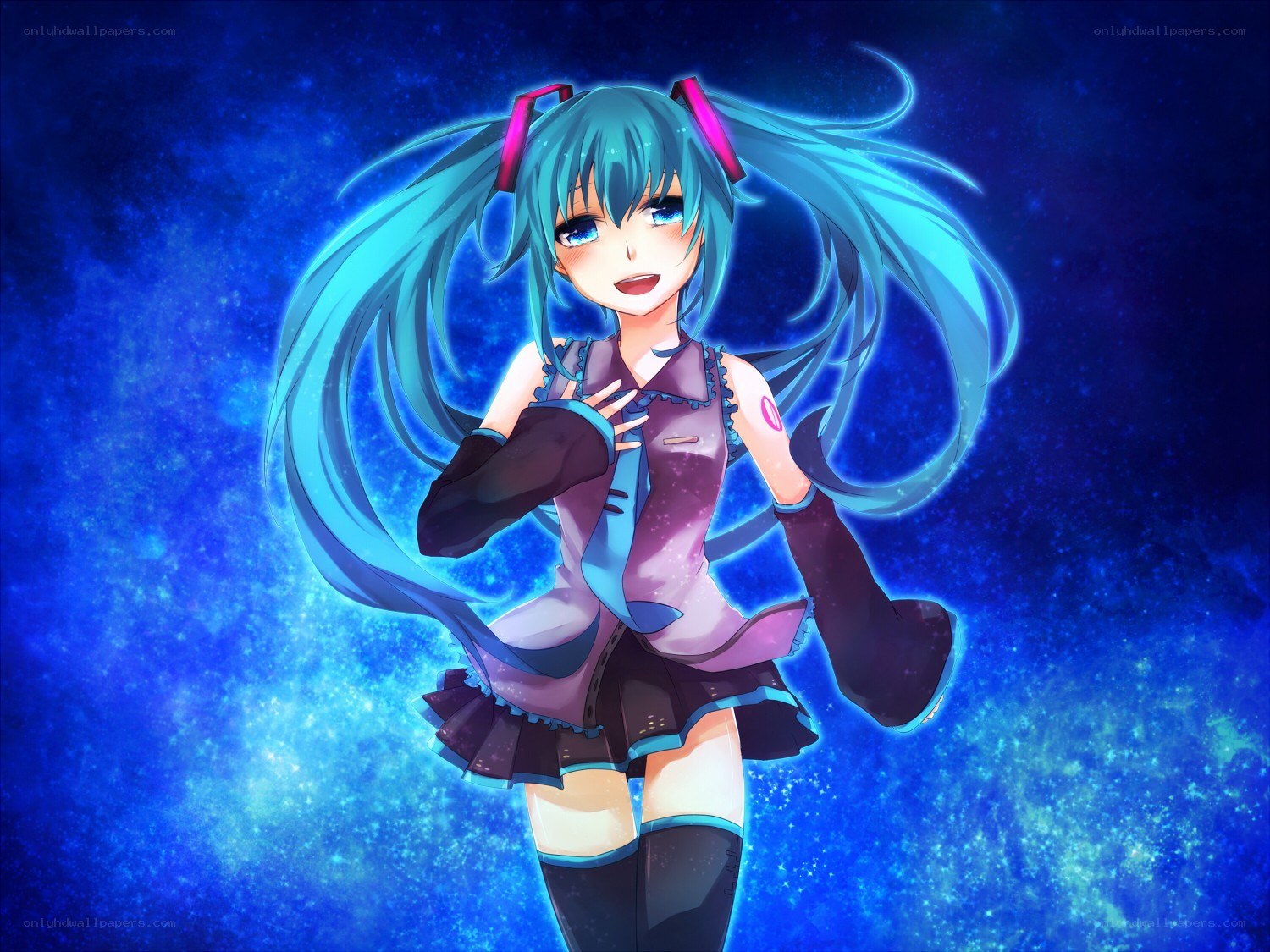 Miku in a starry night