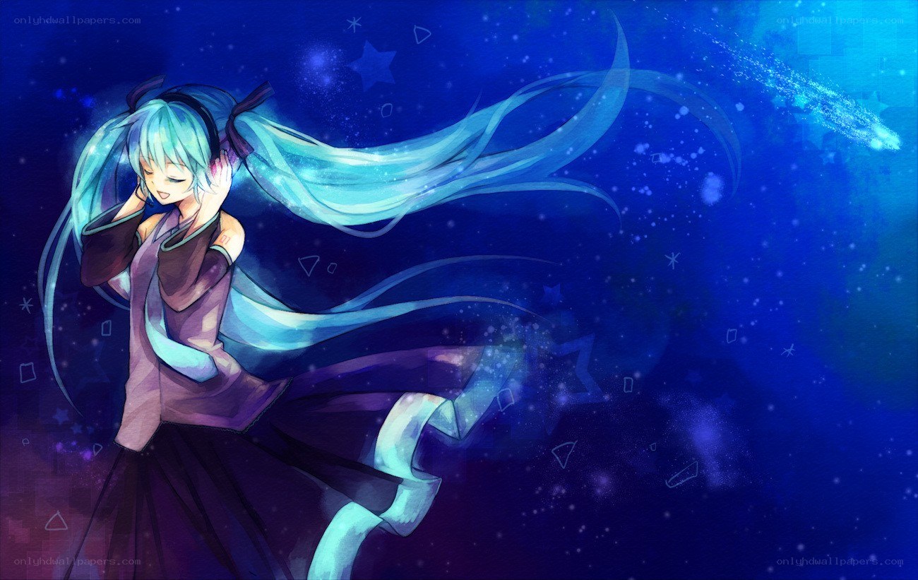 Miku in a starry night