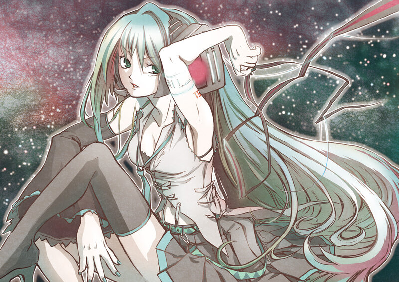 Miku in a starry night