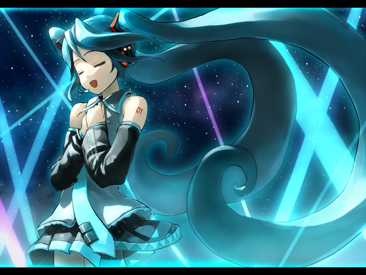 Miku in a starry night