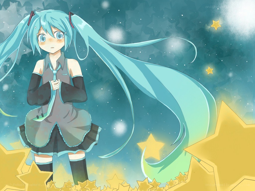 Miku in a starry night