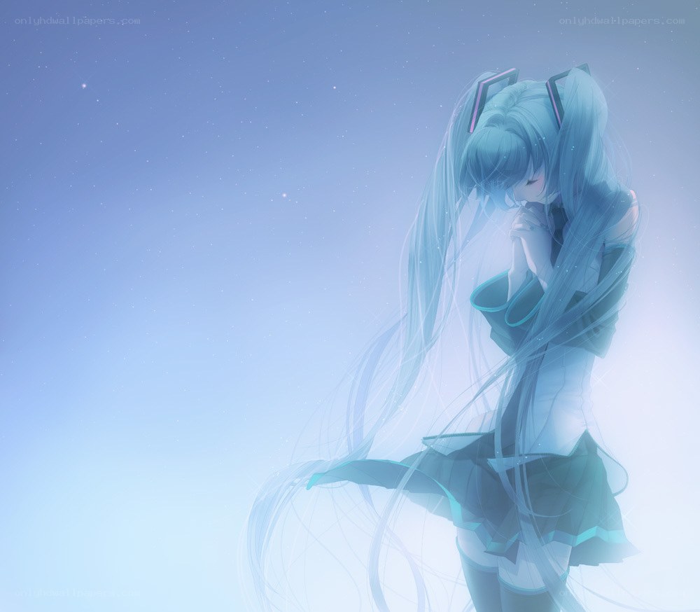Miku in a starry sky