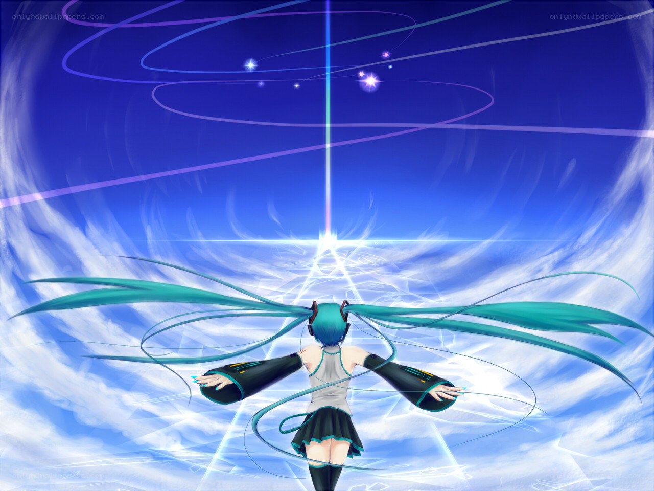 Miku in a starry sky