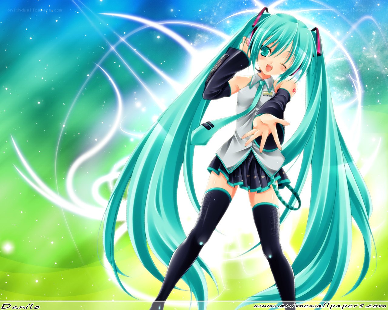 Miku in a starry sky