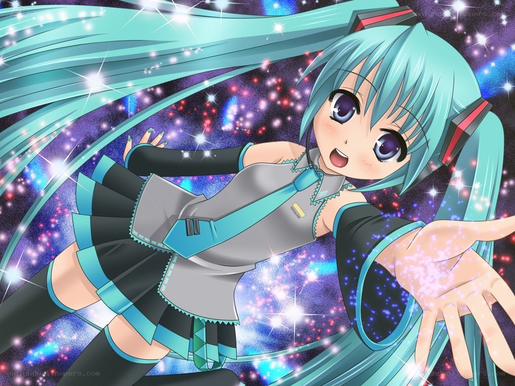 Miku in a starry sky