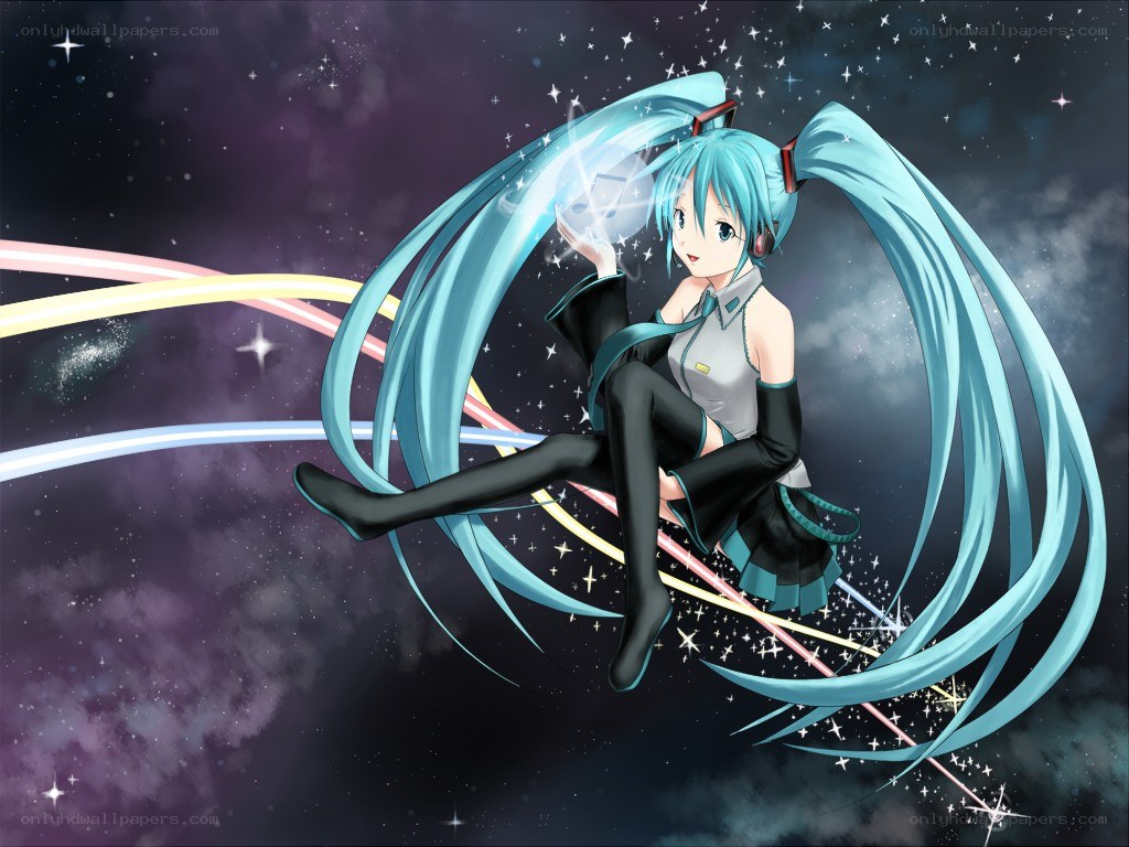 Miku in a starry sky